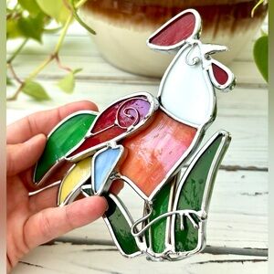 Vintage Stained Glass Rooster (with night light attachment capability)